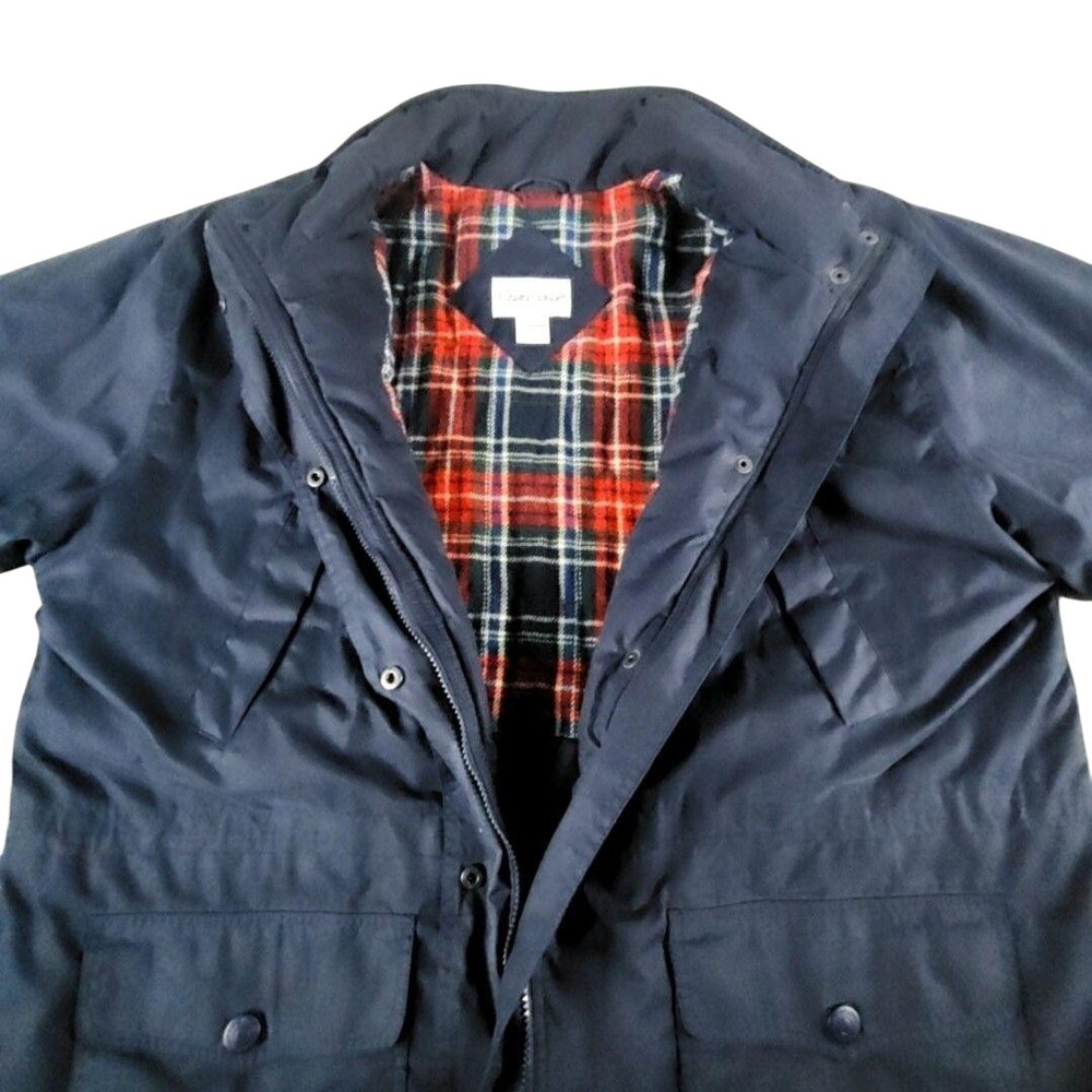 Cabin Creek Coat 2X Blue Plaid Lined Quilted Puffed Zip Parka Pockets Warm